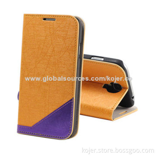 Popular and Elegant Standing Flip Leather Cases for Samsung Galaxy S4 i9500, OEM Orders Welcomed